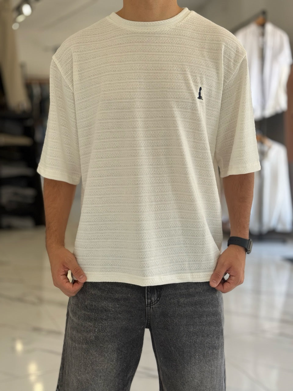 Remera oversize tejida