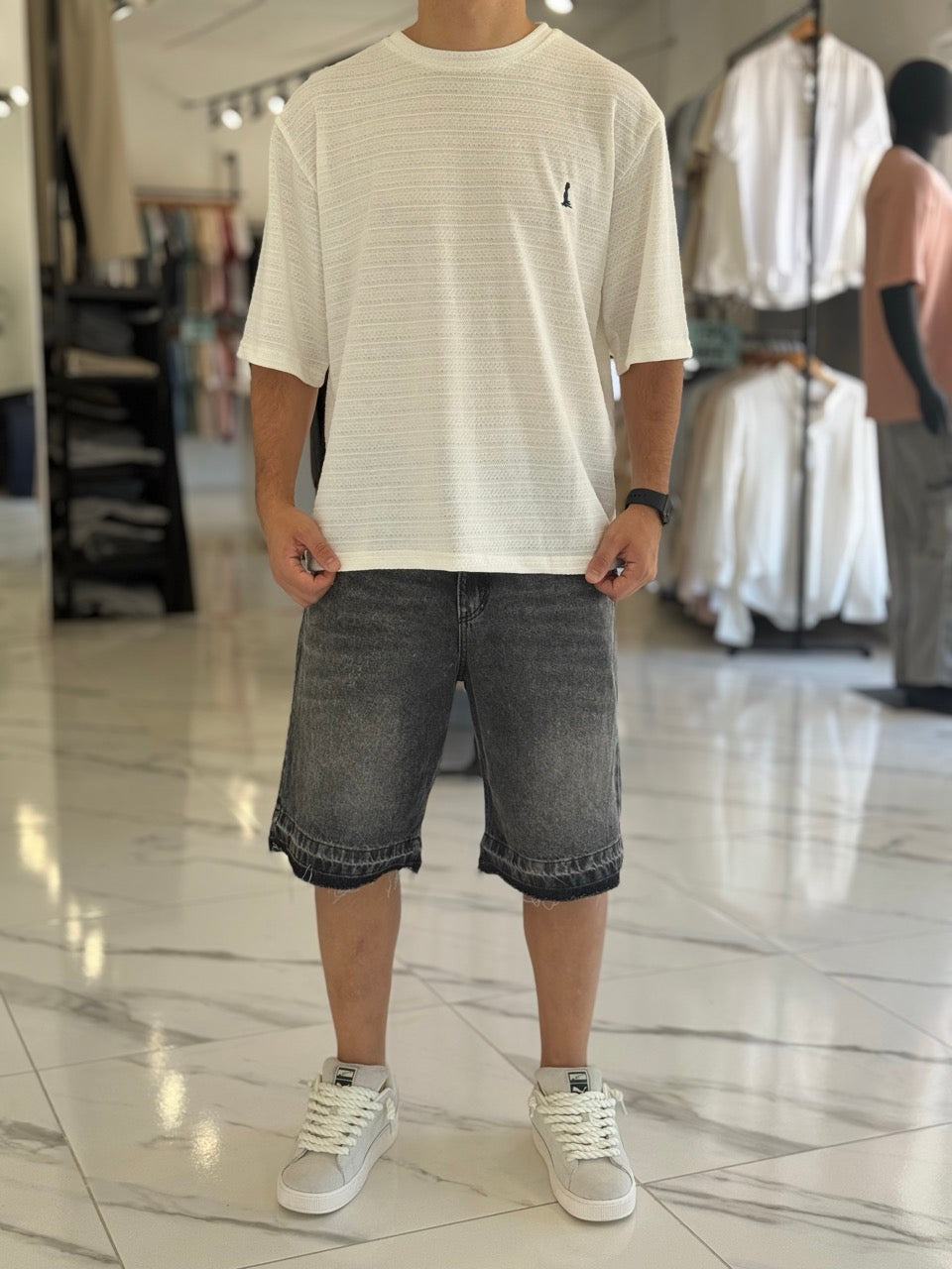 Remera oversize tejida