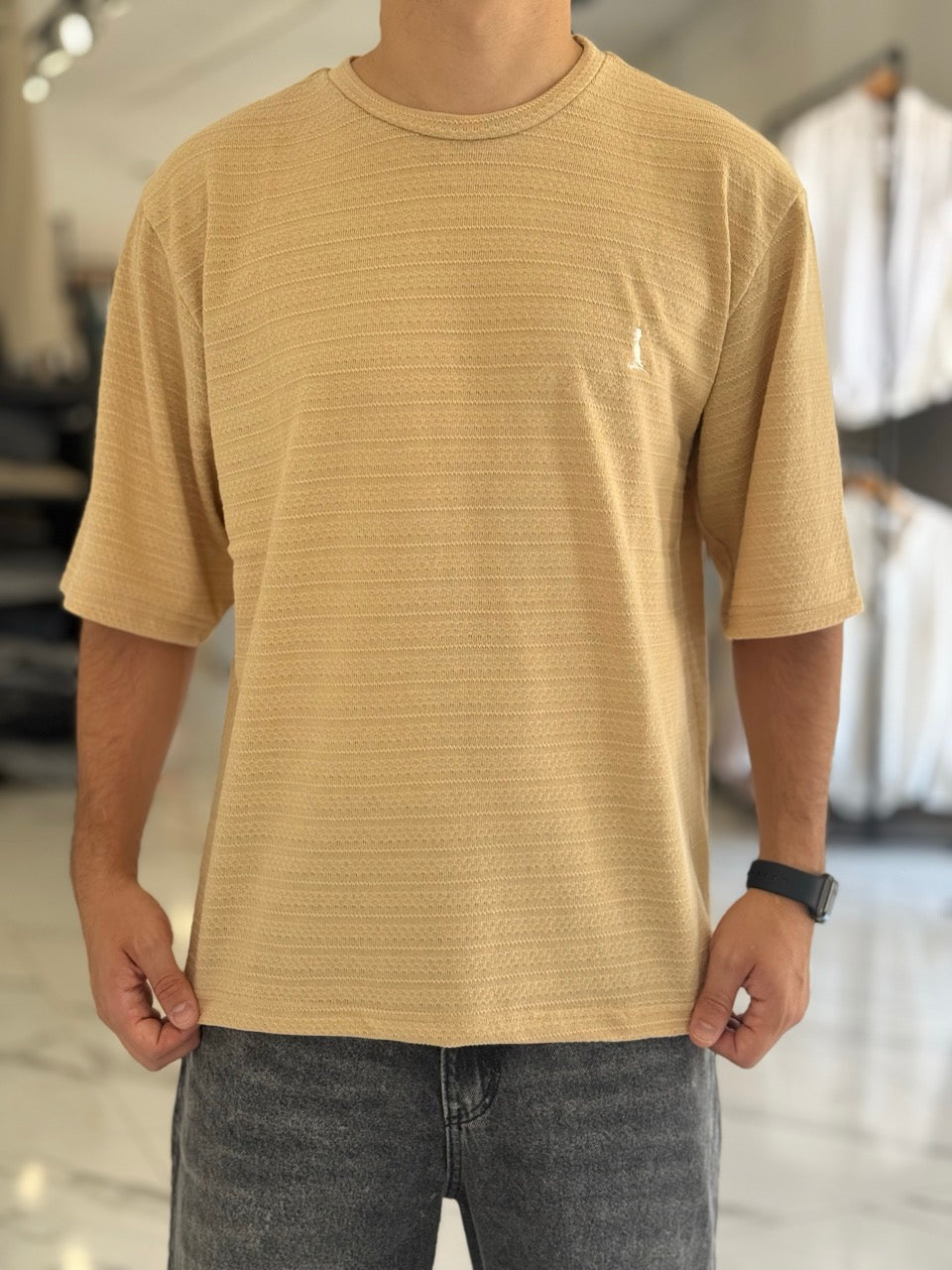 Remera oversize tejida