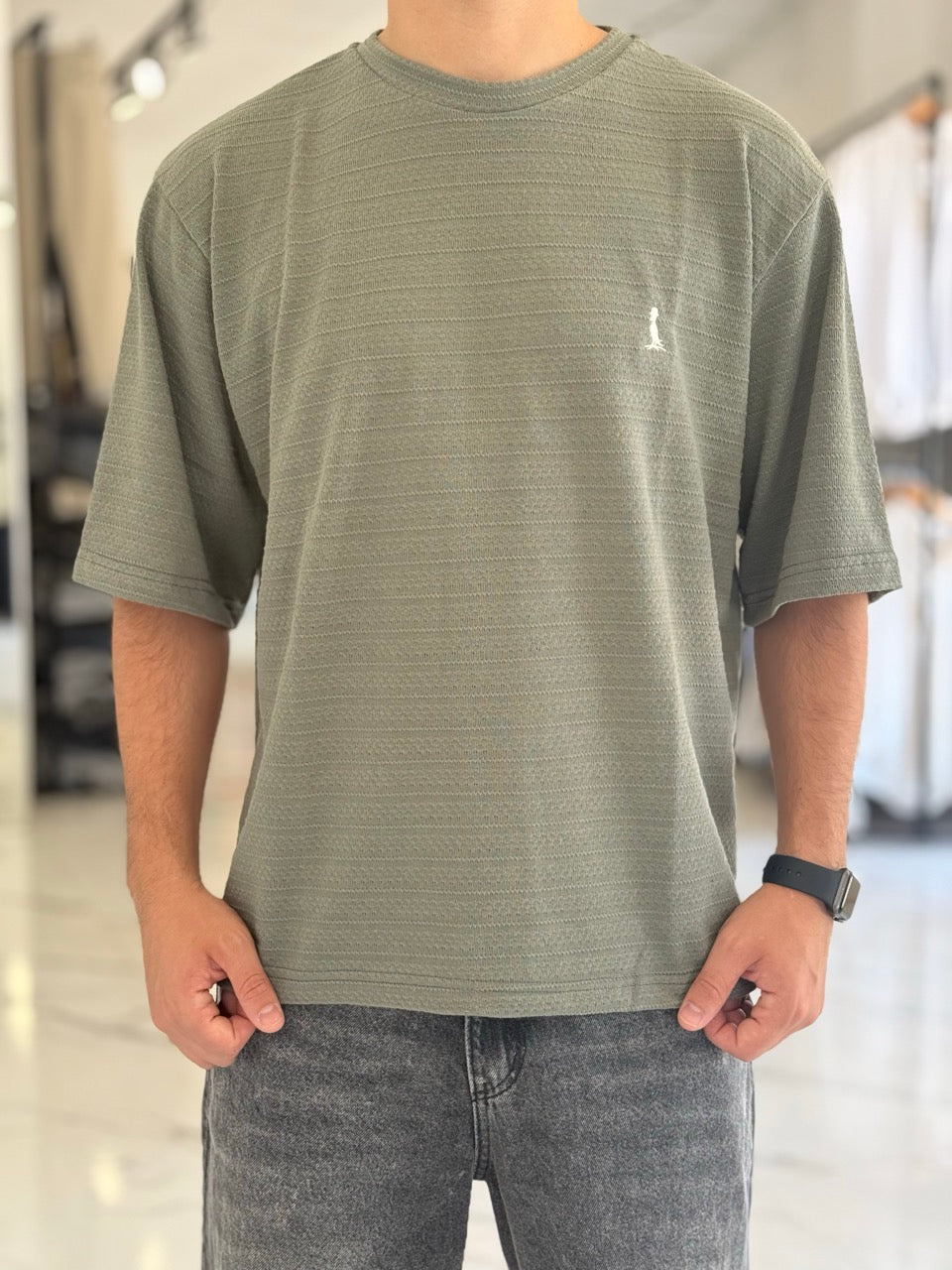 Remera oversize tejida