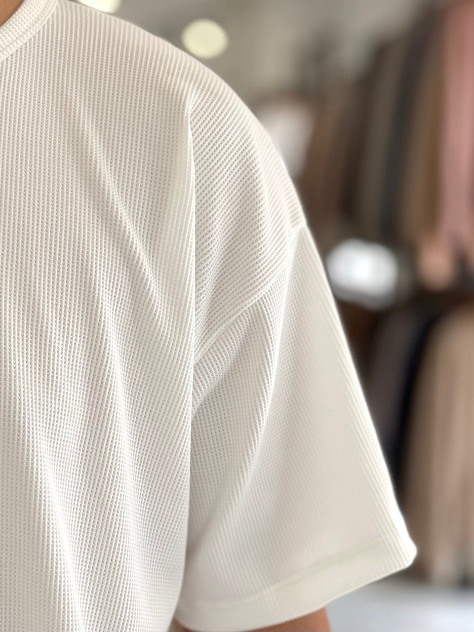 Remera oversize wafle