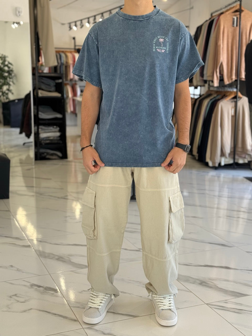 Remera oversize gastada “Beach Vibes”