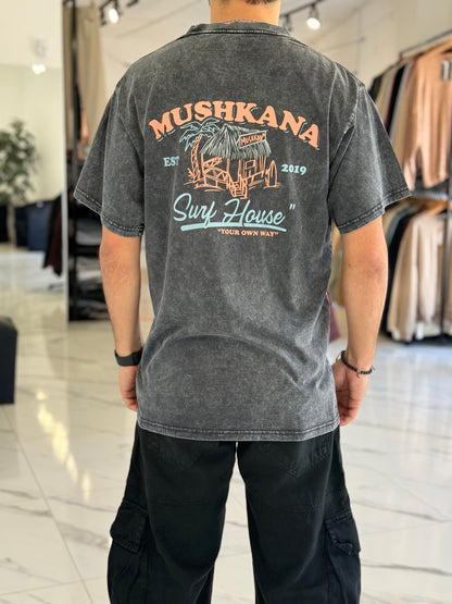 Remera oversize gastada “Surf House”