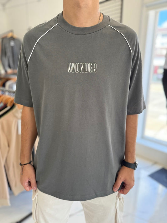 Remera oversize gris "wonder"