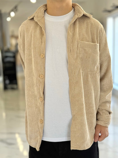 Sobrecamisa de pana beige