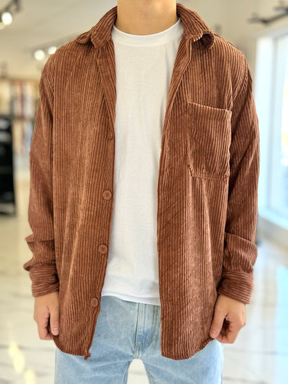 Sobrecamisa de pana chocolate
