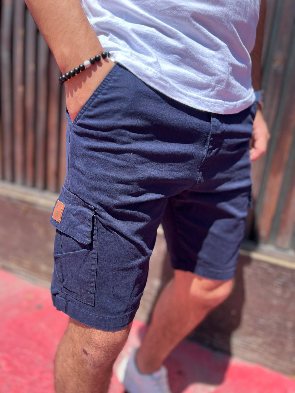 Bermuda gabardina cargo