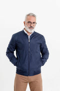 Bomber de nylon azul
