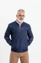 Bomber de nylon azul