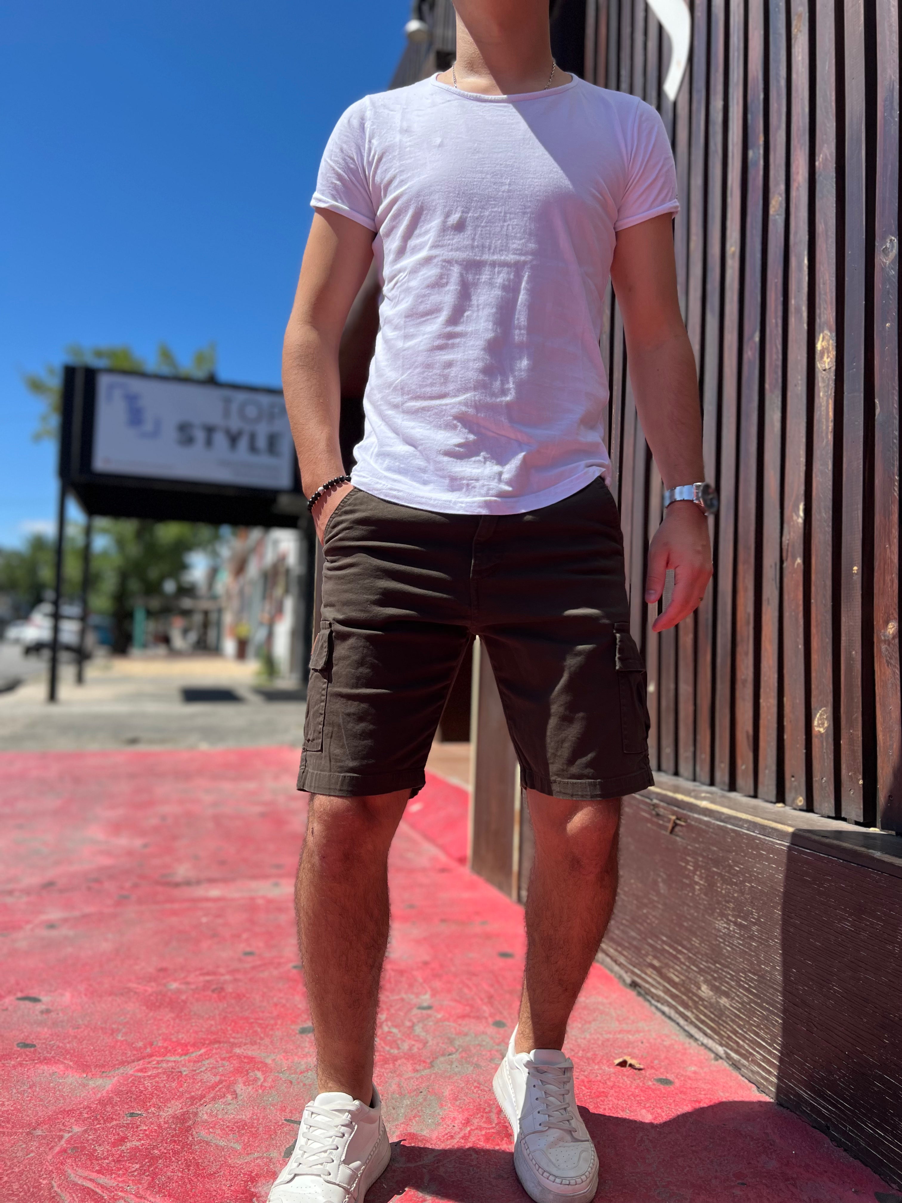 Bermuda gabardina cargo