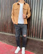 Chaqueta pana oversize marrón