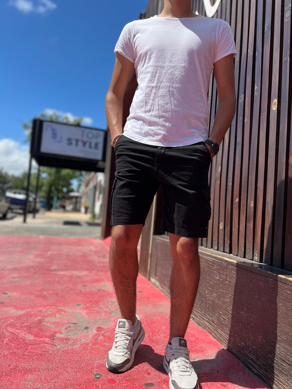 Bermuda gabardina cargo