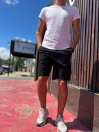 Bermuda gabardina cargo