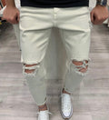 Skinny beige rajado