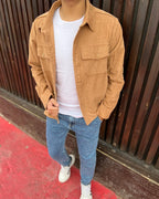 Chaqueta pana oversize marrón