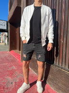 Bomber deportiva blanca