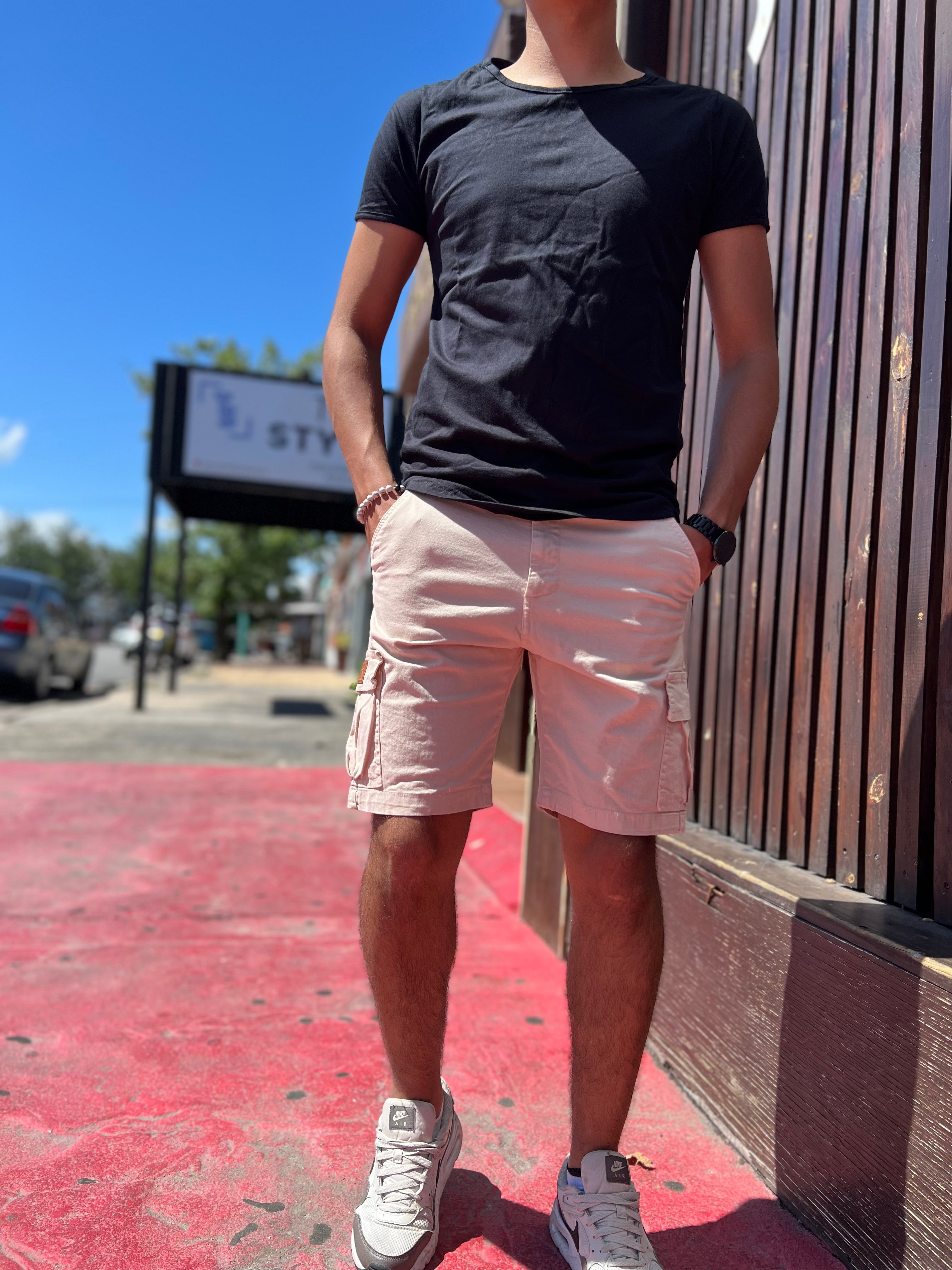 Bermuda gabardina cargo